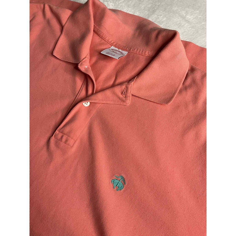 Brooks Brothers Polo Shirt Large Orange Slim Fit Performance Logo Casual Mens - Picture 6 of 6